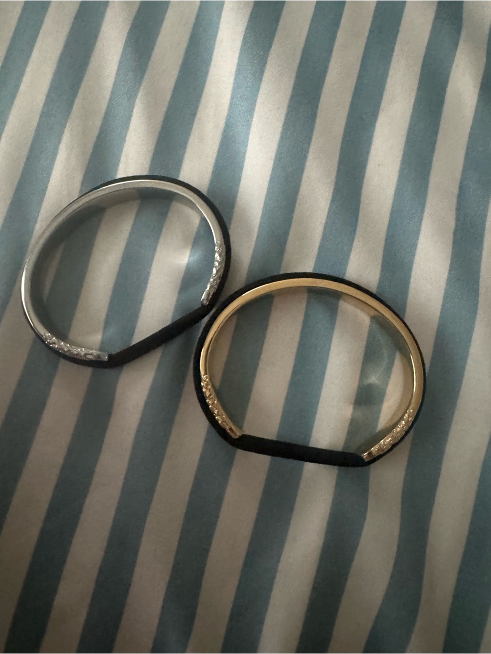 Maria Shireen Gold and Silver Hair Tie bracelet with Floral details